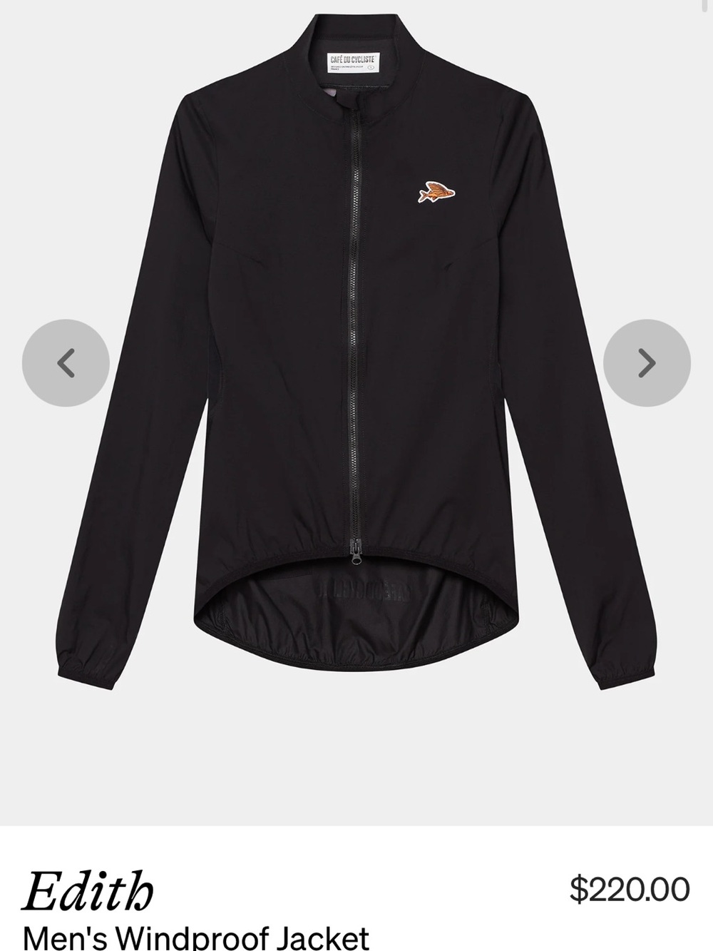 Men’s Black Café Du Cycliste Edith Windproof Jacket